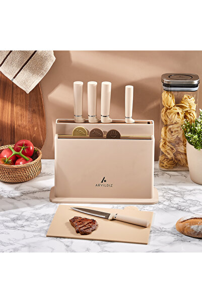 Aryıldız Kaizu 10 Parça Blok Bıçak Ve Kesme Tahtası Seti