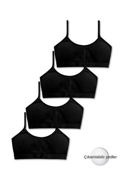 GizaKids 95% Cotton Girls' Thin Strap Training Bra Set of 4 |   Half Athlete