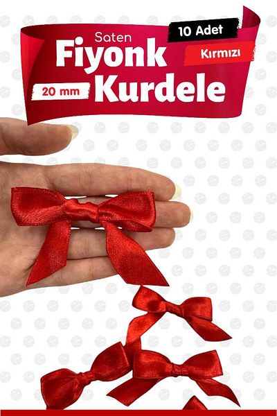 t tuğset etiket Satin Bow Ribbon Ornament 10 Pieces -T1423-