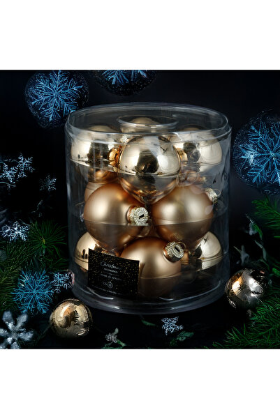 Koopman Anul Nou 12 bucăți bile de Crăciun aurii 60 mm