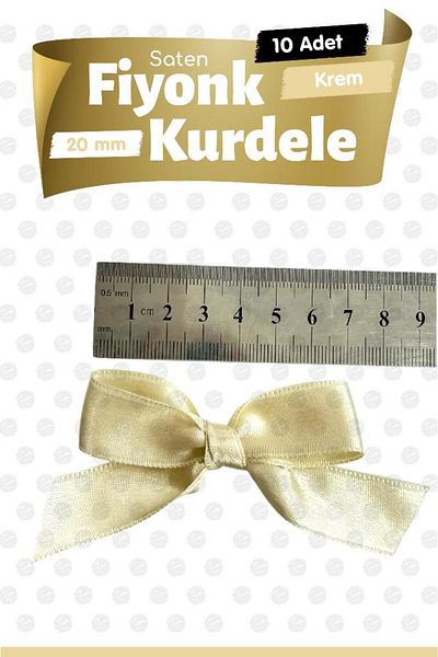 t tuğset etiket Satin Bow Ribbon Ornament 10 Pieces -T1423-