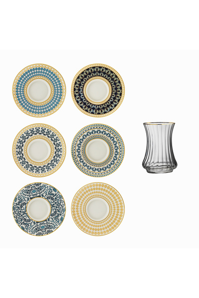 Sandro Moreno 1453 طقم شاي شنغهاي البصري 12 قطعة 6 أشخاص 110 مل