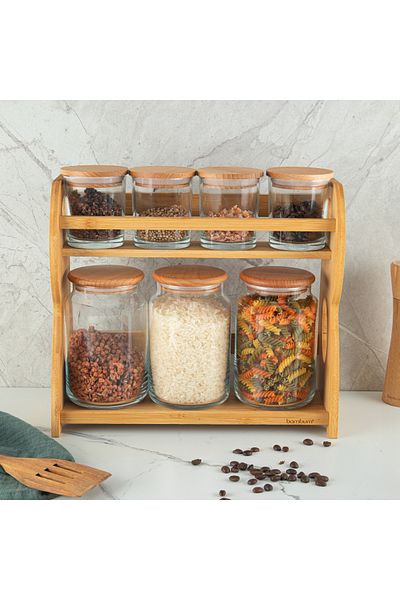 Bambum Bench Plus 8 Piece Spice Set with Stand