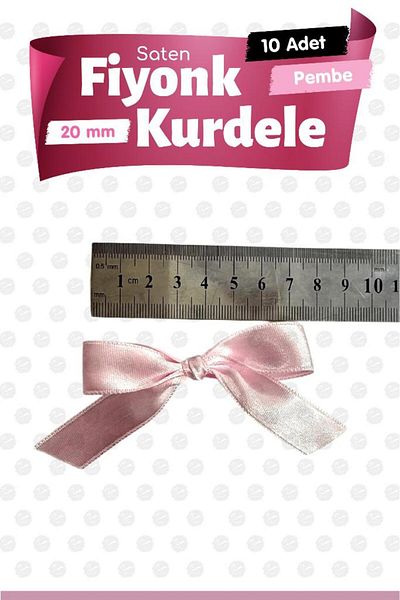t tuğset etiket Satin Bow Ribbon Ornament 10 Pieces -T1423-