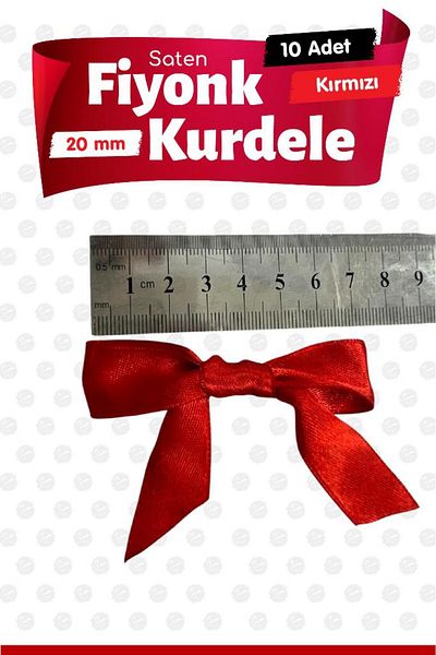 t tuğset etiket Satin Bow Ribbon Ornament 10 Pieces -T1423-