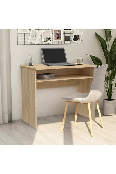 vidaxl Desk Sonoma Oak 90x50x74 Cm Engineered Wood.