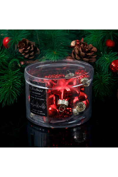 Koopman Anul Nou 12 piese Ornament de Crăciun Mix roșu 40 mm