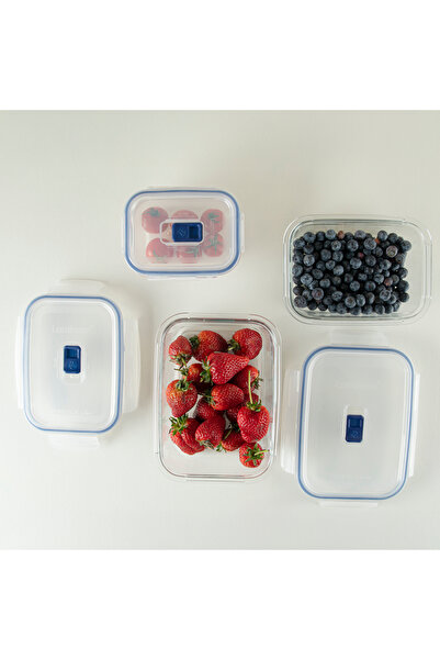 Luminarc Pure Active Rectangular Glass Storage Container Set 6 Pieces