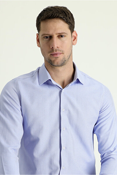 Kiğılı Класическа памучна тениска риза с дълъг ръкав, която лесно се глади