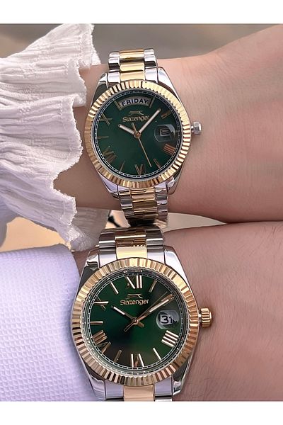 Slazenger Pair Dedicated 10 Atm Waterproof Couple Watch - Mr & Steel Band Esl.9.2427.2.02