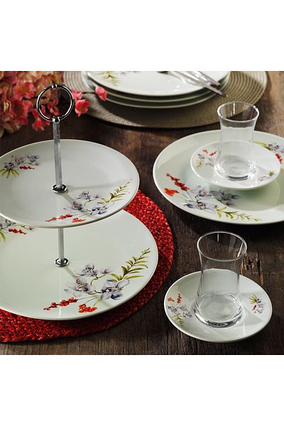 Aryıldız Violet 20 Pieces Tea and Coffee Presentation Set for 6 People
