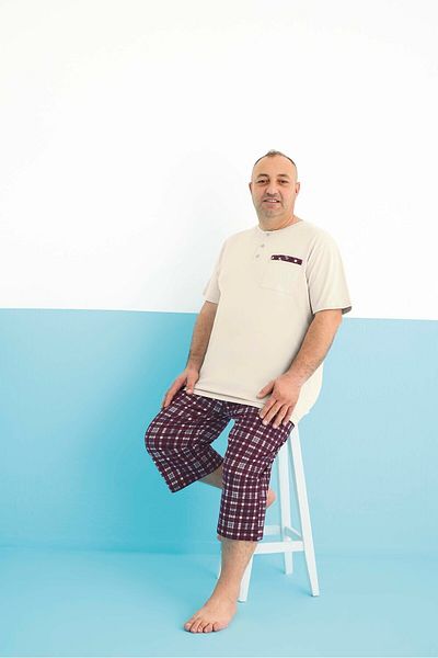 Aydoğan Ανδρικό κοστούμι πιτζάμες Capri Plus Size 250304