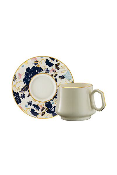 Sandro Moreno 1453 Potpuri Geometrik Gold 12 Parça 6 Kişilik Kahve Fincan Takımı 90 ml