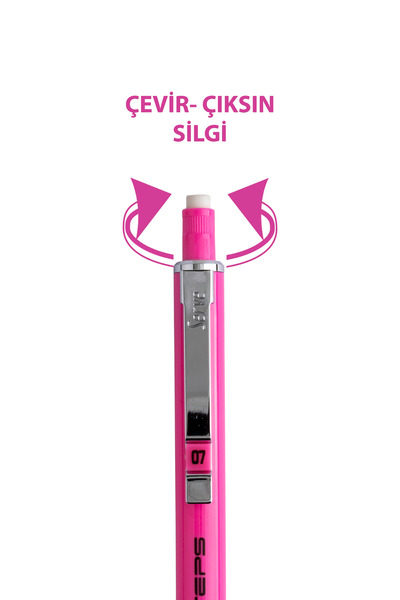 Serve Steps Versatil Kursun Kalem Fosfor Pembe 0.7 Mm