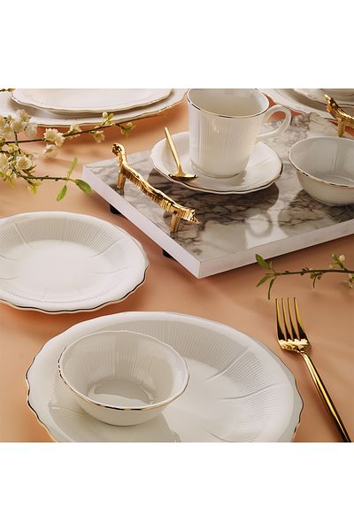 Aryıldız Kate Gold 32 Piece Breakfast Set for 6 People