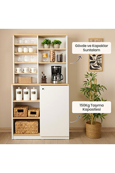 Just Home Swan Çok Amaçlı Dolap - Safir Meşe / Beyaz