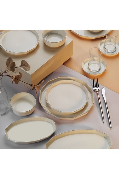 Aryıldız Amber Platinum 32 Piece Breakfast Set for 6 People