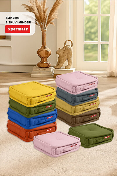XPERMATE Bisküvi Yer Minderi Petek Önü Palet Üstü Minderi Bank Ve Bahçe Minderi 45x45x14 Cm Pembe