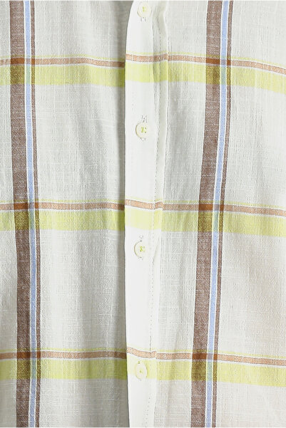 Kiğılı Μακρυμάνικο καρό πουκάμισο από βαμβακερό λινό με κανονική εφαρμογή