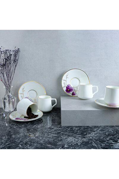 Genel Markalar Buket Mor 6 Kişilik Çay Fincan Takımı 180 ml