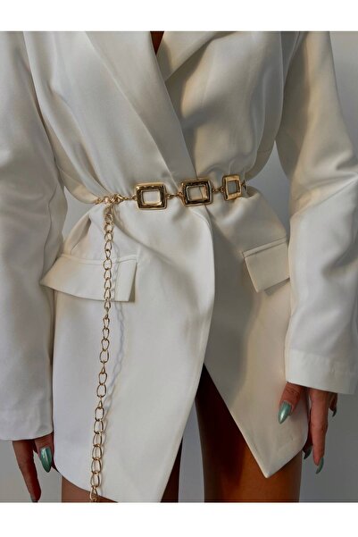 WOMAN VISION 1797 Model Chain Belted Square Design Accesoriu pentru talie - Aur