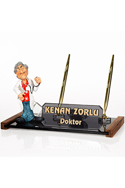 isimliksepeti Doktor Biblolu Masa Isimliği Doktora Hediye Kristal Isimlik