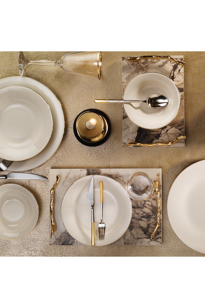 Aryıldız Alisa Gold 24 Parça 6 Kişilik Yemek Takımı