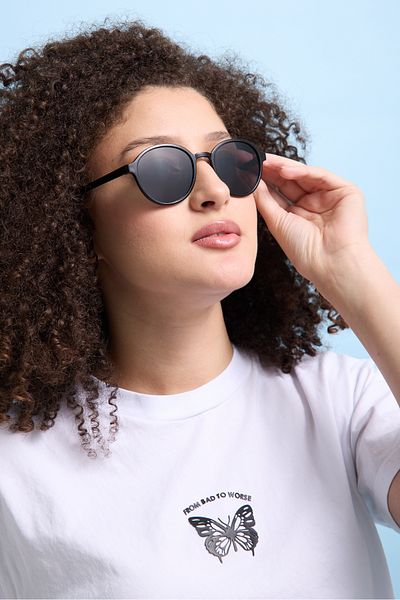 Eyesofia Sabina Elegant Oval Unisex Black New Season Popular Sunglasses