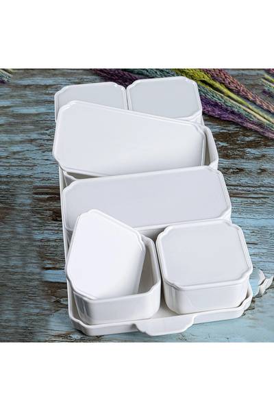 AROW Pure 7'lı Kapaklı Porselen Kahvaltılık