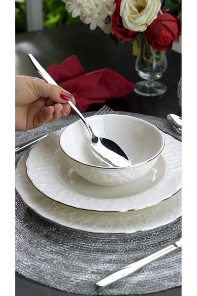 on-on Vienna 84 Piece Fork Spoon Knife Set 18/10