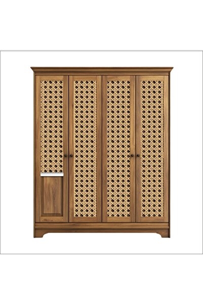 Bigaimaj Hasır Rattan Desenli Kendinden Yapışkanlı Laminasyonlu Dolap, Şifonyer Kaplama Folyosu