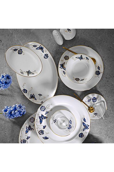 Aryıldız Evaliza Nostalgia Butterfly 42 Piece Breakfast Set for 6 People