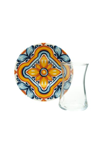 Tulü Porselen Tulu Saddlebag 12 Piece Tea Set for 6 People 160 ml