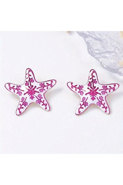 Tasarım Zr Brand Model Sea Star Ethnic Pattern Large Size Earrings