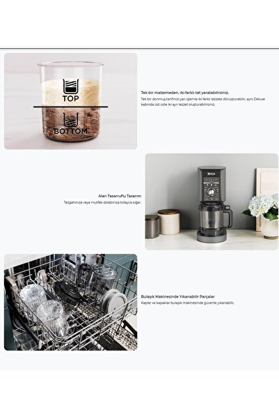 NINJA 10 Farklı Ürün 1 Arada Gelato, Sorbe, Milkshake, Mix In, Frappe özellik...