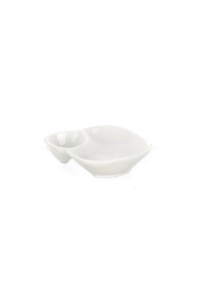 ultraform Porcelain Two Compartment Sauce Bowl