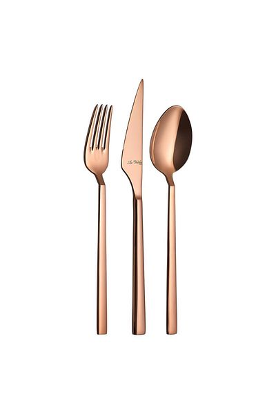 Aryıldız Vogue Pvd 24 Pieces 6 Person Fork Spoon Knife Set Bronze