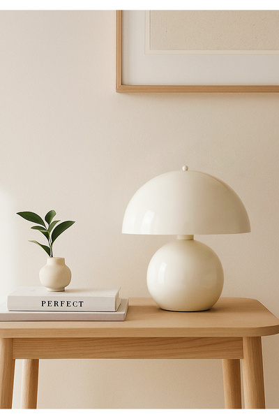 HOMİNG Cream Metal Lampshade Homing Napoli Mushroom 241936