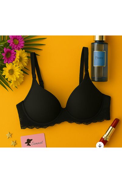pae Κομψό Κομψό Άνετο Σουτιέν B Cup με Πληρωμένο Underwire Lace Closure