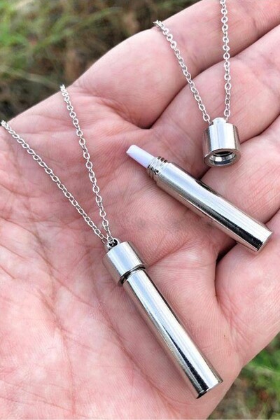 Takı Dükkanı Dilek Kolyesi Unisex Kapaklı Çubuk Bar Kolye bbk21