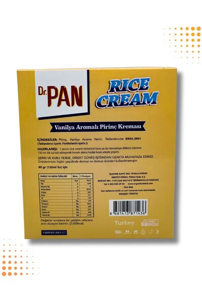Dr Pan Dr. Pan Rice Cream Vanilyalı 400 Gr