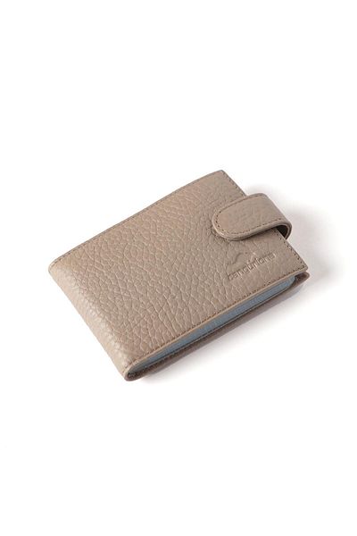 Cangurione Sand Beige Snap Closure Διαφανής θήκη για κάρτες Γνήσιο δέρμα Μικρή θήκη για κάρτες
