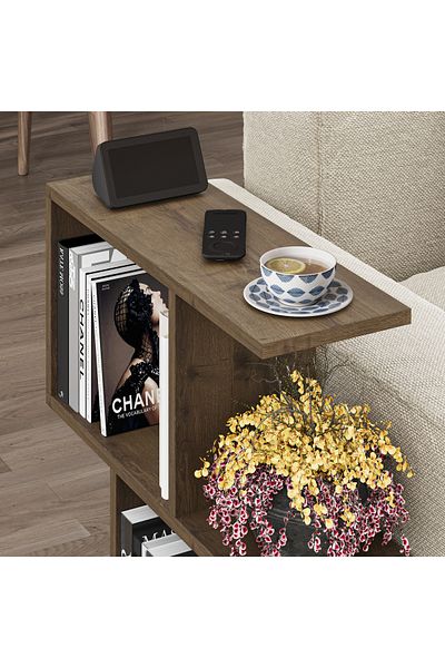 Mourah Home Homemania Side End Coffee Table Dark Oak Multipurpose