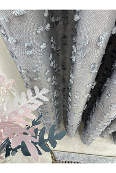 Brillant Κουρτίνα φόντου σε ανοιχτό γκρι χρώμα με πομπόν 1/3 ΣΥΝΔΥΑΣΜΟΣ Πλισέ