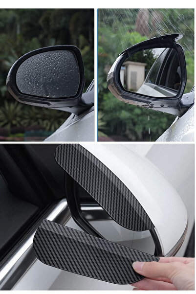 KYLE XM Araba Ayna Yağmur Siperliği Karbon Desenli – Su Geçirmez Rüzgar Koruy...