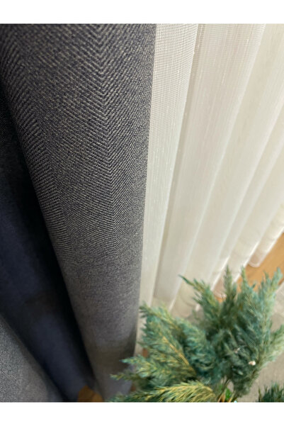Brillant Gray Color - Linen Look 1/3 SIK Pleat Background Curtain