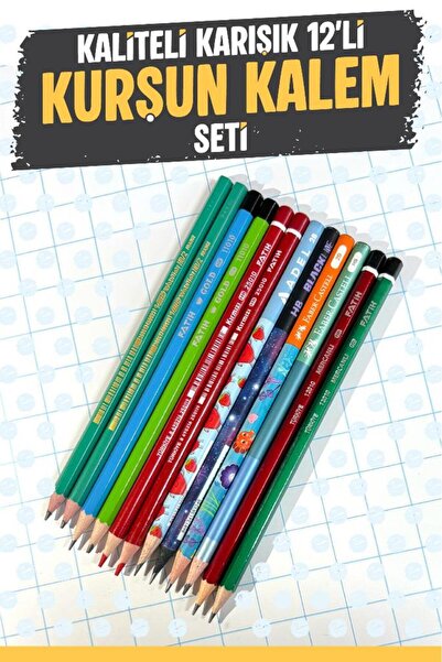t tuğset etiket أقلام رصاص مختلطة عالية الجودة مكونة من 12 قطعة