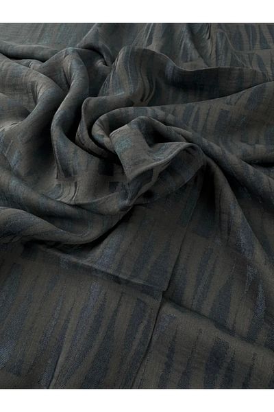 Armine Lyocell Silk Shawl 1002-3 Striped Pattern Anthracite-1113-9