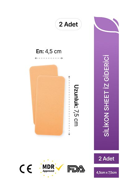 luofucon Silicone Acne Lesion - Scars Remover, Cuttable, Skin Color (7.5X4.5 cm) (Pack of 2)