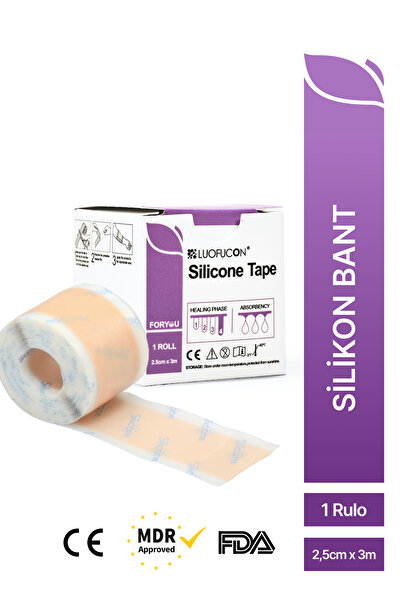 luofucon Estetik Yanık Sezaryen Dikiş Izi Keloid Ameliyat Izi Giderici Soft Silikon Bant 2,5cm X 3mt